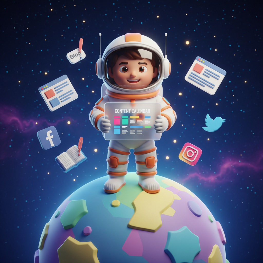 İçerik Pazarlaması Strateji Rehberi 2026 Astronot Maskot